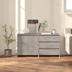 vidaXL 2-Piece Sideboard Concrete Grey Engineered Wood