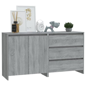 vidaXL 2-Piece Sideboard Grey Sonoma Chipboard