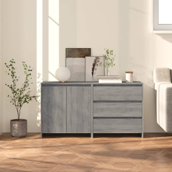 vidaXL 2-Piece Sideboard Grey Sonoma Chipboard