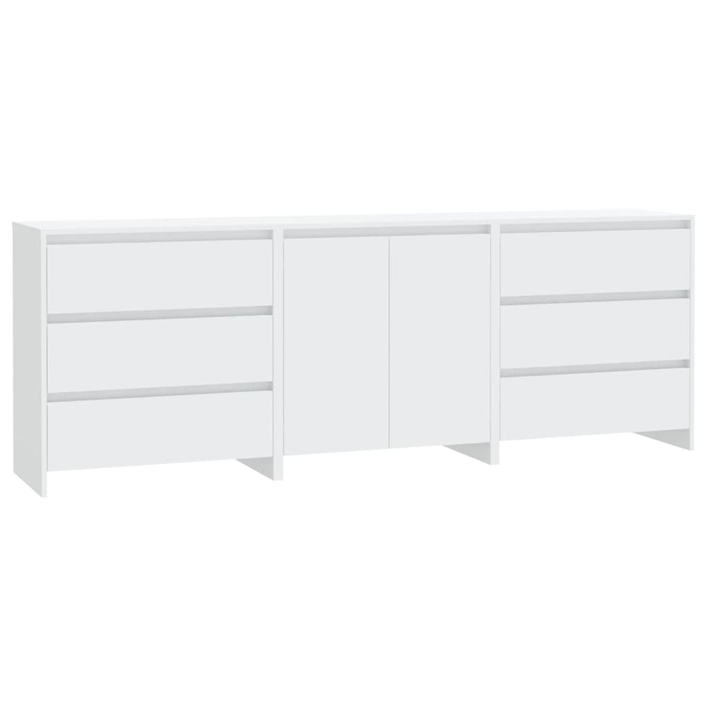 vidaXL 3-Piece Sideboard White Engineered Wood