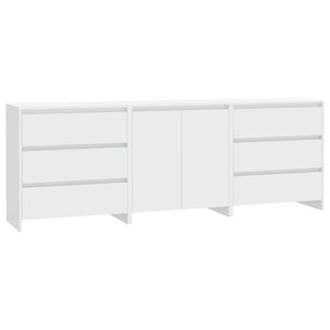 vidaXL 3-Piece Sideboard White Engineered Wood