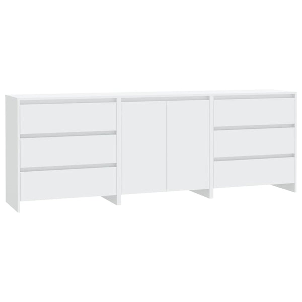 vidaXL 3-Piece Sideboard White Engineered Wood