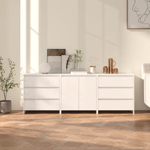 vidaXL 3-Piece Sideboard White Engineered Wood