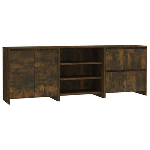 vidaXL 3-Piece Sideboard Smoked Oak Engineered Wood