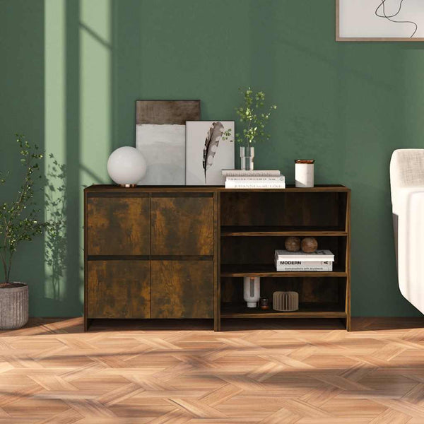 vidaXL 2-Piece Sideboard Smoked Oak Engineered Wood
