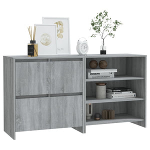 vidaXL 2-Piece Sideboard Grey Sonoma Chipboard