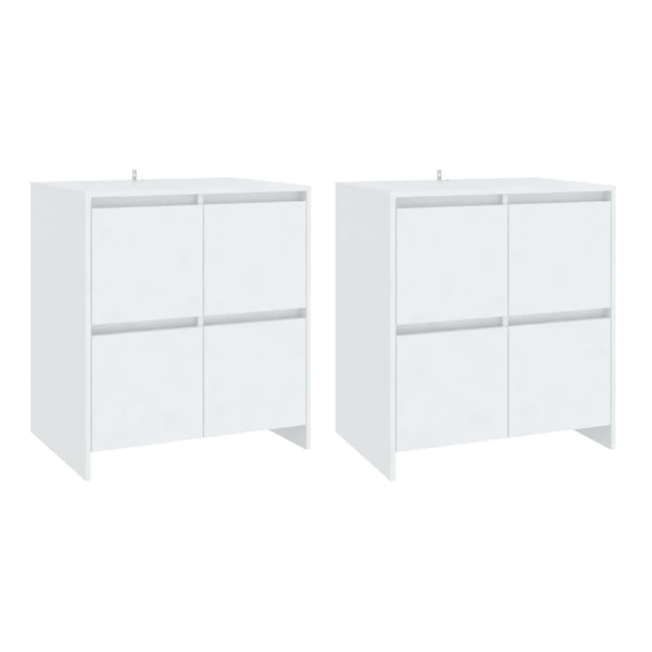 vidaXL Sideboards 2 pcs. White 70x41x75 cm Engineered Wood