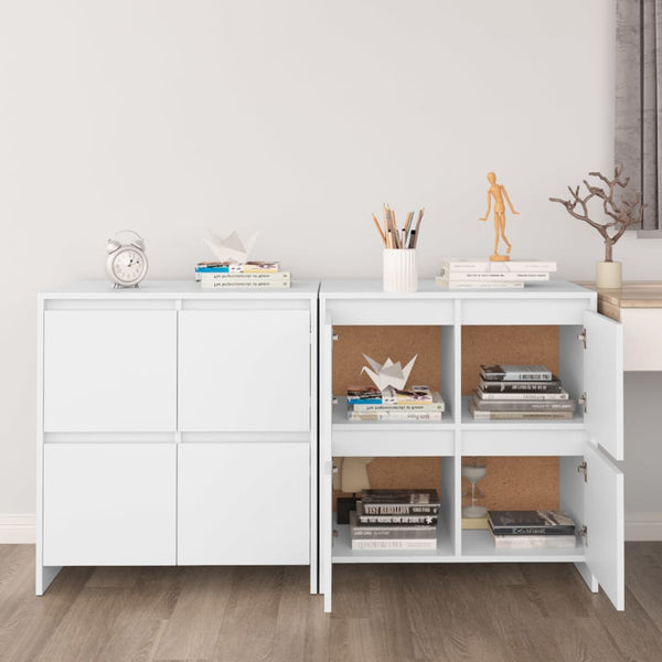 vidaXL Sideboards 2 pcs. White 70x41x75 cm Engineered Wood