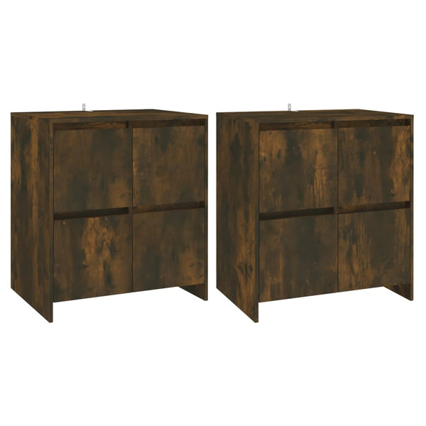 vidaXL Sideboards 2 pcs. Smoked Oak 70x41x75 cm Engineered Wood