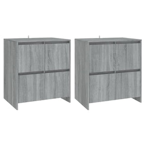 vidaXL Sideboards 2 pcs. Grey Sonoma 70x41x75 cm Engineered Wood