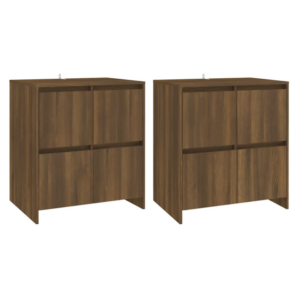vidaXL Sideboards 2 pcs. Oak Brown 70x41x75 cm Engineered Wood