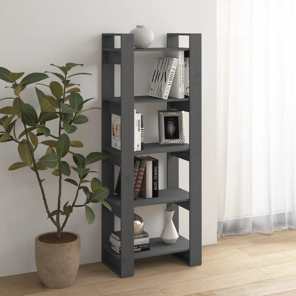 vidaXL Bookcase/Room Divider Grey 60x35x160 cm Solid Wood