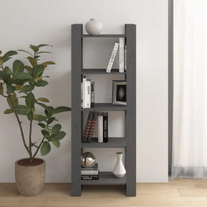 vidaXL Bookcase/Room Divider Grey 60x35x160 cm Solid Wood