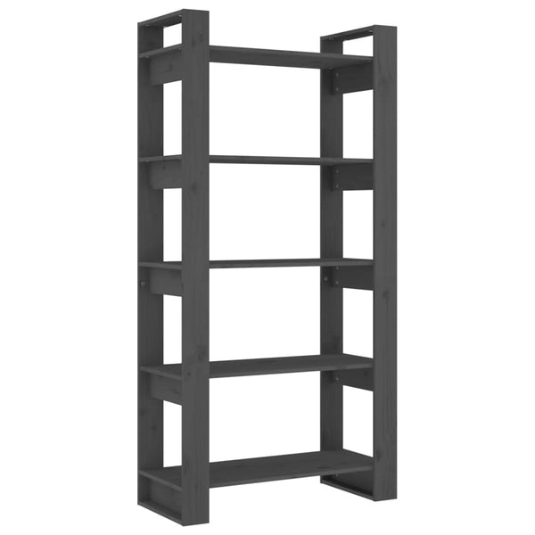 vidaXL Bookcase/Room Divider Grey 80x35x160 cm Solid Wood