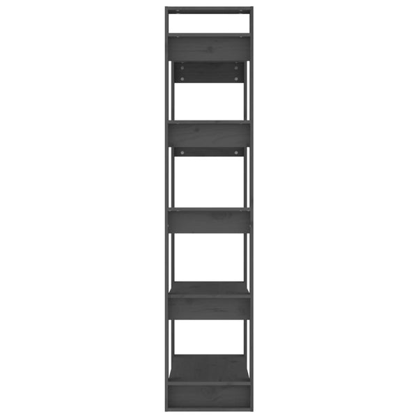 vidaXL Bookcase/Room Divider Grey 80x35x160 cm Solid Wood