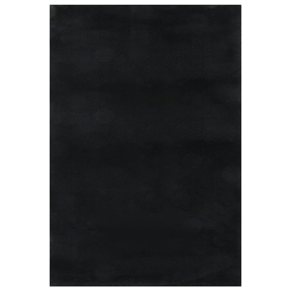 Waschbarer Teppich Kurzflor 160x230 Schwarz