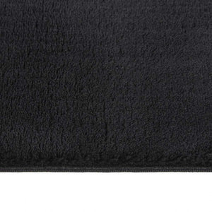 Waschbarer Teppich Kurzflor 160x230 Schwarz
