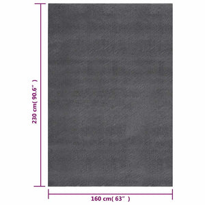 vidaXL Washable Shaggy Low Pile Rug 160x230 Non-Slip Anthracite