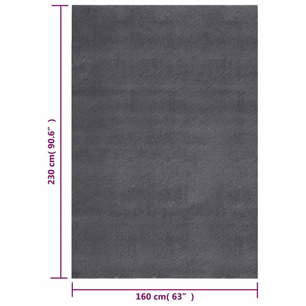 vidaXL Washable Shaggy Low Pile Rug 160x230 Non-Slip Anthracite