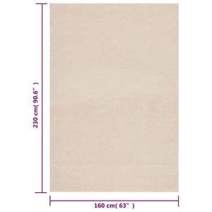 vidaXL Washable Rug Fluffy Low Pile 160x230 Non-Slip Beige