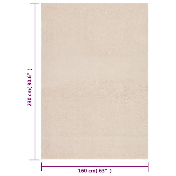 vidaXL Washable Rug Fluffy Low Pile 160x230 Non-Slip Beige