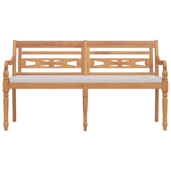 vidaXL Batavia Bench with Cushions 150 cm Solid Teak Wood