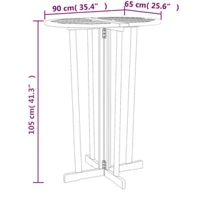 vidaXL Folding Bar Table 90x65x105 cm Solid Teak Wood
