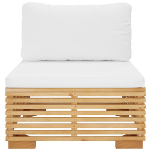 vidaXL Garden Center Sofa with Cream Cushions Solid Teak Wood