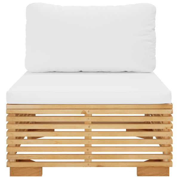 vidaXL Garden Center Sofa with Cream Cushions Solid Teak Wood