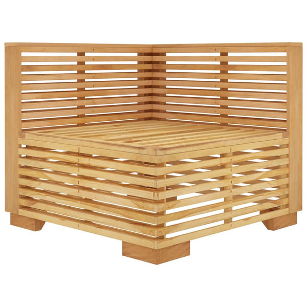 vidaXL Garden Corner Sofa with Cream Cushions Solid Teak Wood