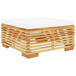 vidaXL Garden Stool with Cream Cushion Solid Teak Wood
