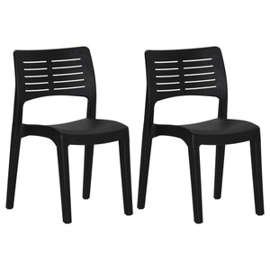 vidaXL Garden Chairs 2 pcs. Anthracite Polypropylene