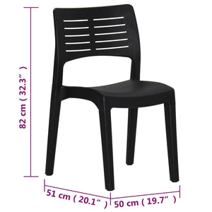 vidaXL Garden Chairs 2 pcs. Anthracite Polypropylene