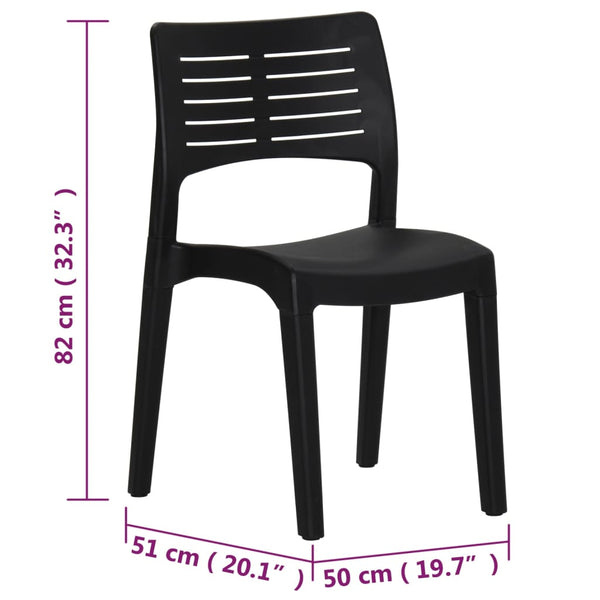 vidaXL Garden Chairs 2 pcs. Anthracite Polypropylene