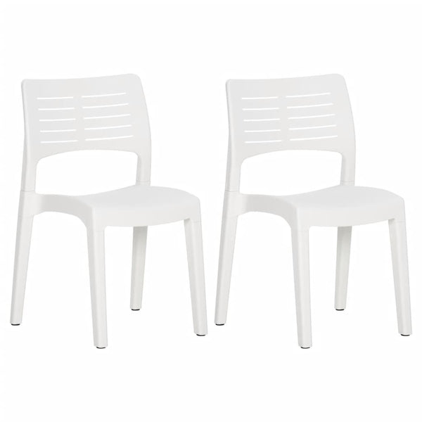 vidaXL Garden Chairs 2 pcs. White Polypropylene