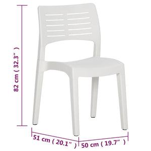 vidaXL Garden Chairs 2 pcs. White Polypropylene
