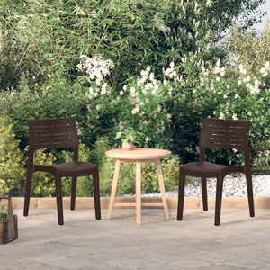 vidaXL Garden Chairs 2 pcs Moka Polypropylene