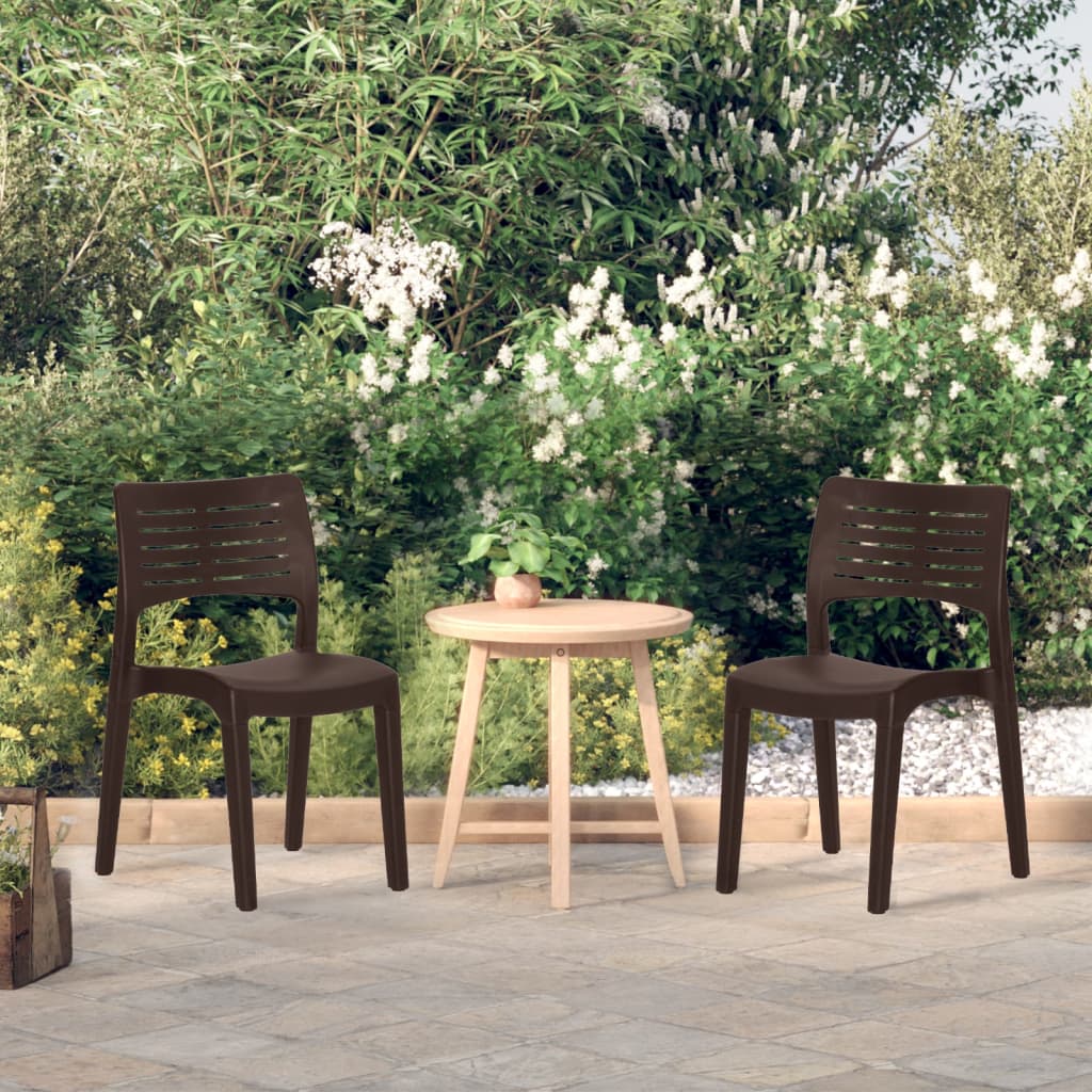 vidaXL Garden Chairs 2 pcs Moka Polypropylene