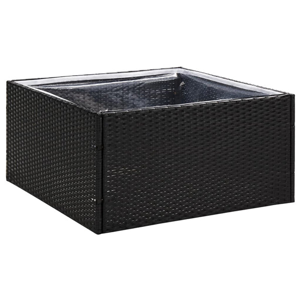 vidaXL Planter Black 80x80x40 cm Poly Rattan