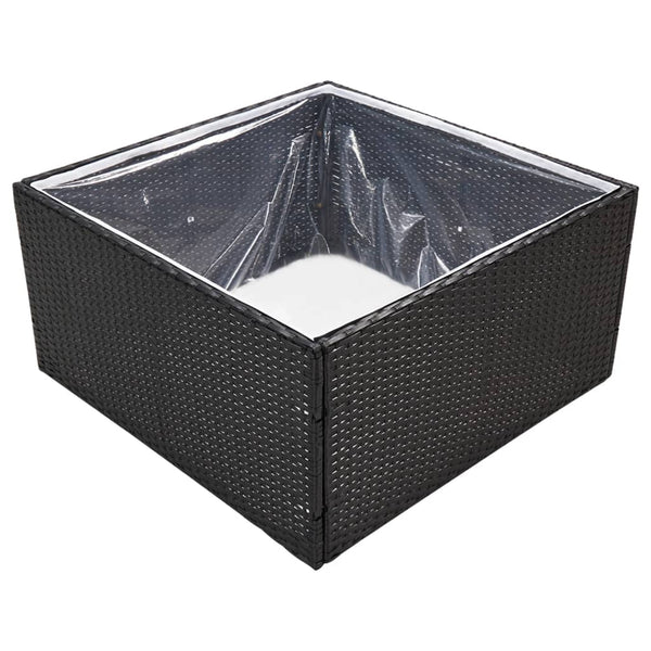 vidaXL Planter Black 80x80x40 cm Poly Rattan