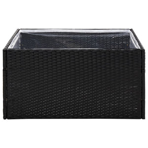vidaXL Planter Black 80x80x40 cm Poly Rattan