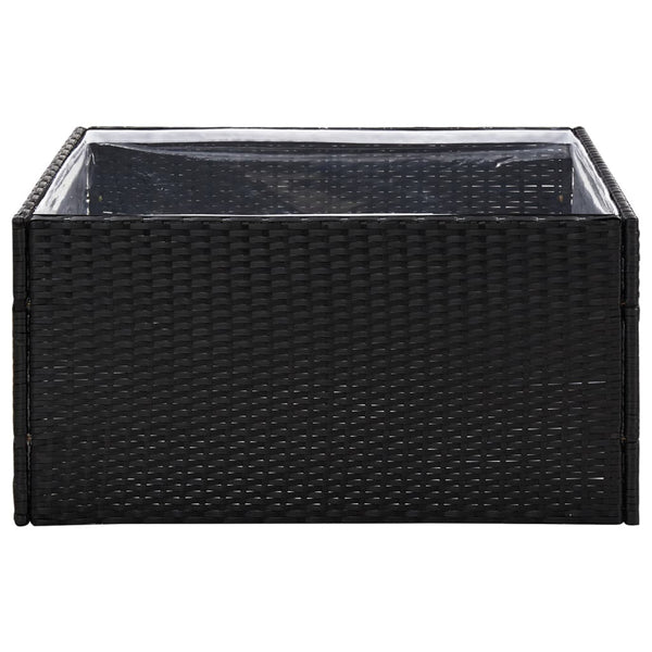 vidaXL Planter Black 80x80x40 cm Poly Rattan
