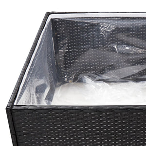 vidaXL Planter Black 80x80x40 cm Poly Rattan