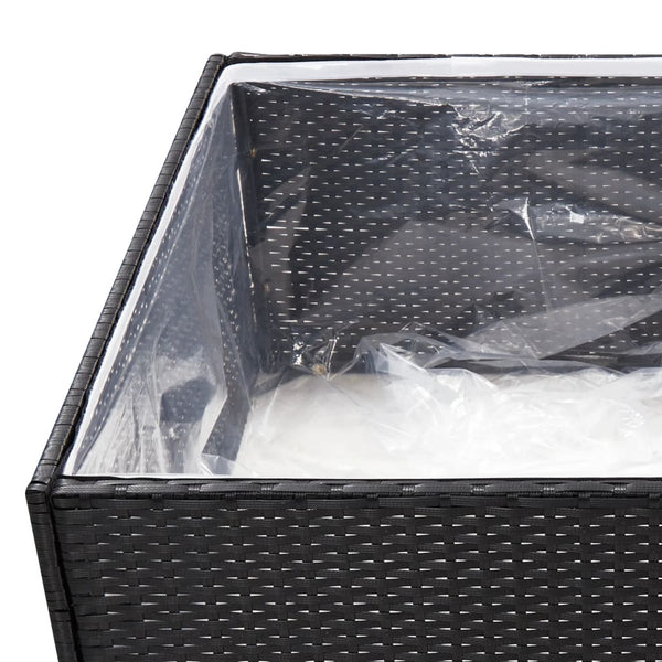 vidaXL Planter Black 80x80x40 cm Poly Rattan