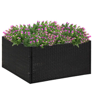 vidaXL Planter Black 80x80x40 cm Poly Rattan