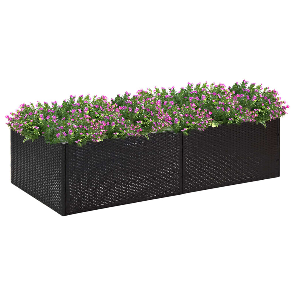 vidaXL Planter Black 157x80x40 cm Poly Rattan