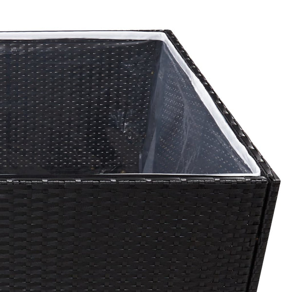 vidaXL Garden Planter Black 80x80x80 cm Poly Rattan