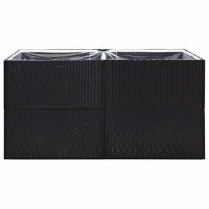 vidaXL Planter Black 157x80x80 cm Poly Rattan