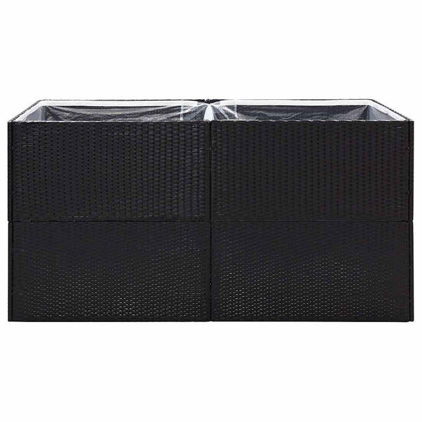 vidaXL Planter Black 157x80x80 cm Poly Rattan