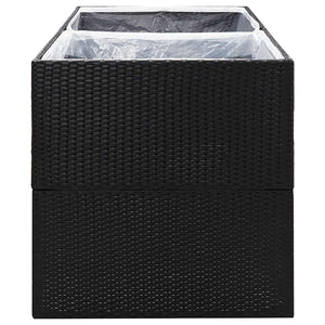 vidaXL Planter Black 157x80x80 cm Poly Rattan